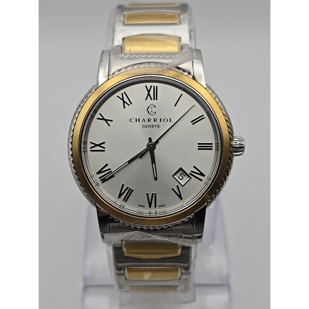 Charriol Parisii Two Tone Steel Silver Dial Quartz Mens Watch P40SY2.931.001